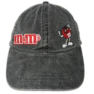 M&M's World Baseball Cap Gray One Size All Over Red Character Embroidered Hat